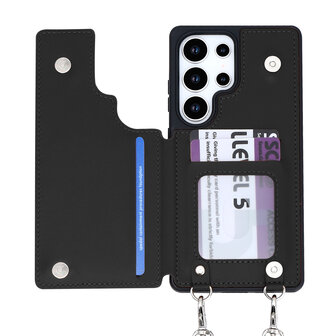 Samsung S25 Ultra - Zwart - Back Cover met Koord