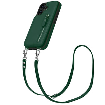 iPhone 16 Plus - Groen - Back Cover met Koord