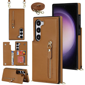 Samsung S23 Plus Bruin - Back Cover met Koord