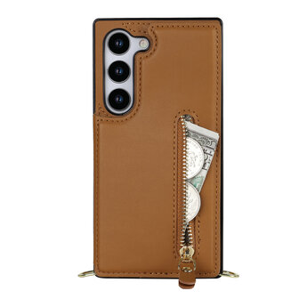 Samsung S23 Plus Bruin - Back Cover met Koord