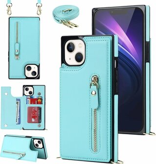 iPhone 14 Turquoise - Back Cover met Koord