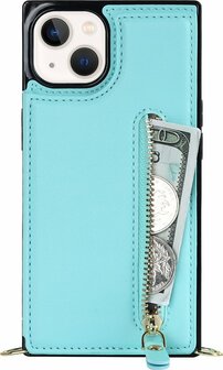 iPhone 14 Turquoise - Back Cover met Koord