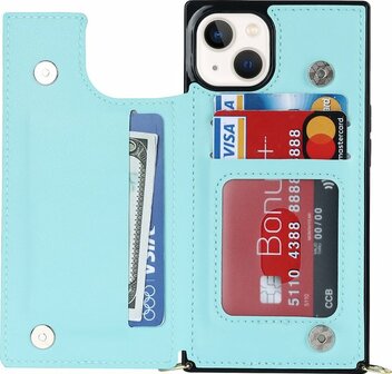 iPhone 14 Turquoise - Back Cover met Koord