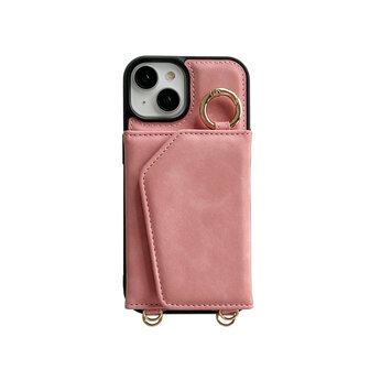 iPhone 16 - Pale Pink - 2 in 1 MagSafe Wallet Case met Koord