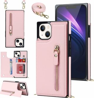 iPhone 15 Roze - Back Cover met Koord