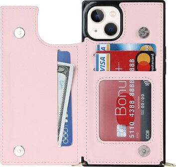 iPhone 15 Roze - Back Cover met Koord