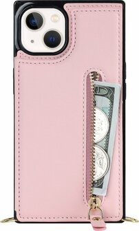 iPhone 15 Roze - Back Cover met Koord