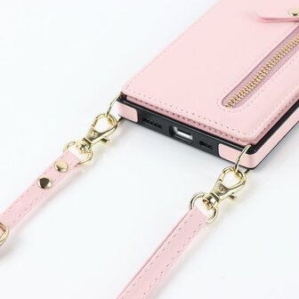 iPhone 15 Roze - Back Cover met Koord