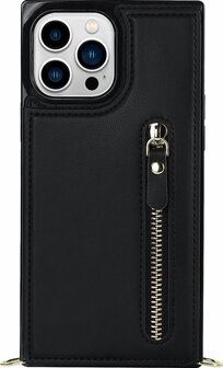 iPhone 14 Pro Zwart - Back Cover met Koord