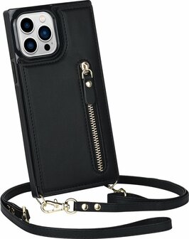 iPhone 14 Pro Zwart - Back Cover met Koord