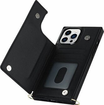 iPhone 14 Pro Zwart - Back Cover met Koord
