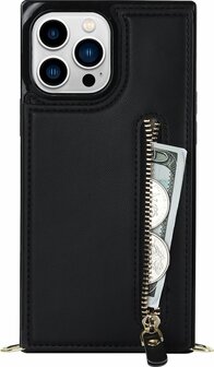 iPhone 14 Pro Zwart - Back Cover met Koord