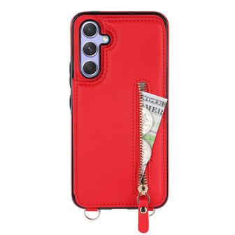 Samsung A54 Rood - Back Cover met Koord