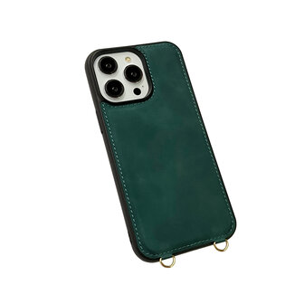 iPhone 16 Pro Max - Emerald Green - 2 in 1 MagSafe Wallet Case met Koord