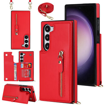 Samsung S23 Rood - Back Cover met Koord
