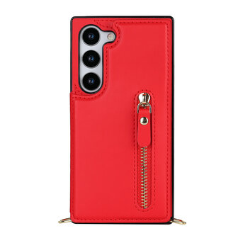 Samsung S23 Rood - Back Cover met Koord
