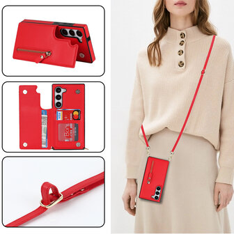 Samsung S23 Rood - Back Cover met Koord