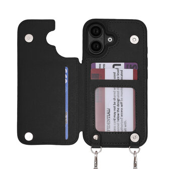 iPhone 16 - Zwart - Back Cover met Koord