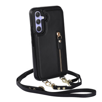 Samsung A14 Zwart - Back Cover met Koord