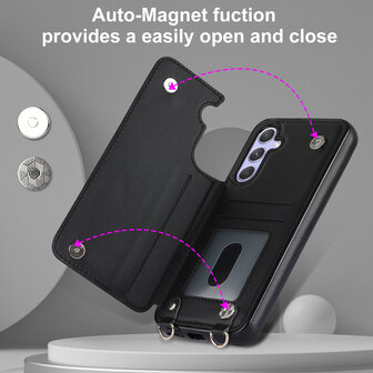 Samsung A14 Zwart - Back Cover met Koord