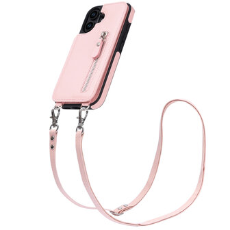 iPhone 16 - Roze - Back Cover met Koord