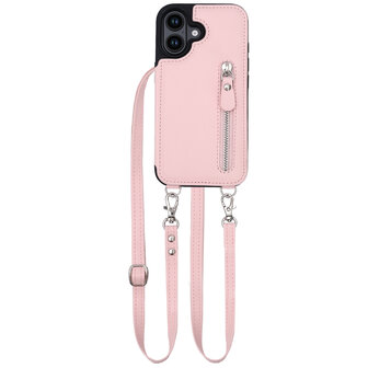 iPhone 16 - Roze - Back Cover met Koord