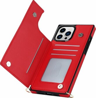 iPhone 14 Pro Rood - Back Cover met Koord