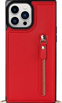 iPhone 14 Pro Rood - Back Cover met Koord
