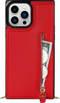 iPhone 14 Pro Rood - Back Cover met Koord