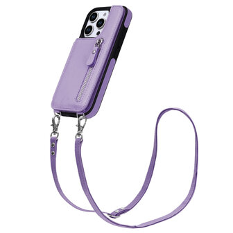 iPhone 16 Pro Max - Paars - Back Cover met Koord