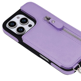 iPhone 16 Pro Max - Paars - Back Cover met Koord