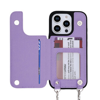 iPhone 16 Pro Max - Paars - Back Cover met Koord