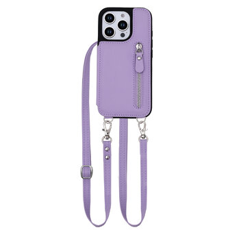 iPhone 16 Pro Max - Paars - Back Cover met Koord