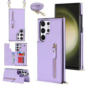 Samsung S24 Ultra Paars - Back Cover met Koord