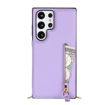 Samsung S24 Ultra Paars - Back Cover met Koord