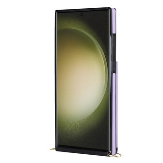 Samsung S24 Ultra Paars - Back Cover met Koord