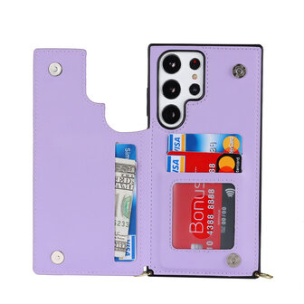 Samsung S24 Ultra Paars - Back Cover met Koord