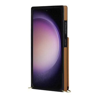 Samsung S24 Bruin - Back Cover met Koord