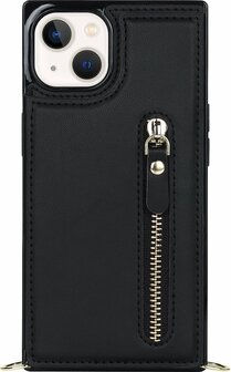 iPhone 11 Zwart - Back Cover met Koord