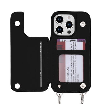 iPhone 16 Pro - Zwart - Back Cover met Koord