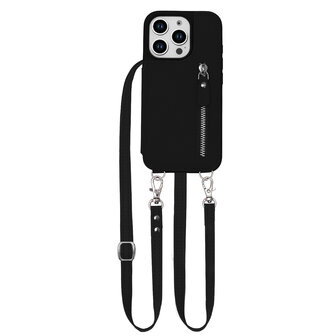 iPhone 16 Pro - Zwart - Back Cover met Koord