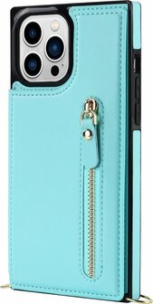 iPhone 14 Pro Max Turquoise - Back Cover met Koord