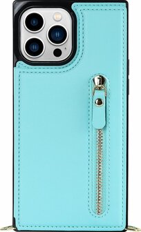 iPhone 14 Pro Max Turquoise - Back Cover met Koord