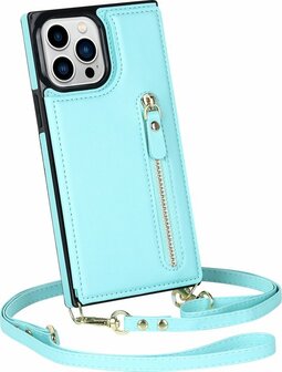 iPhone 14 Pro Max Turquoise - Back Cover met Koord