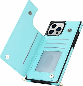 iPhone 14 Pro Max Turquoise - Back Cover met Koord