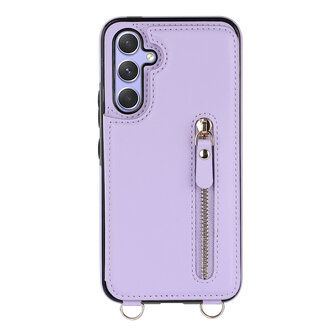 Samsung A15 - Paars - Back Cover met Koord