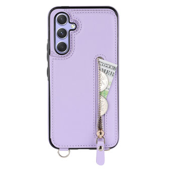 Samsung A15 - Paars - Back Cover met Koord
