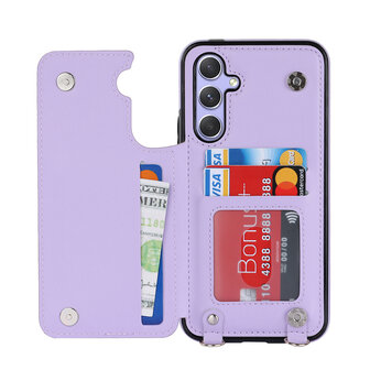 Samsung A15 - Paars - Back Cover met Koord