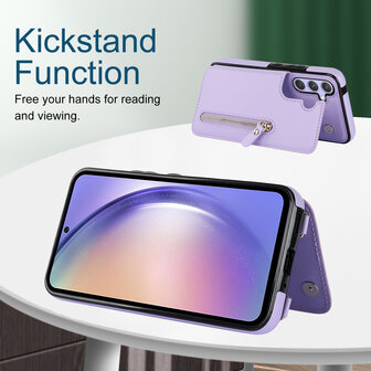 Samsung A15 - Paars - Back Cover met Koord