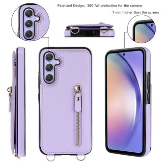 Samsung A15 - Paars - Back Cover met Koord